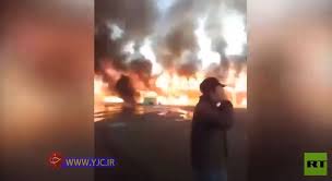 شاهد .. اندلاع حريق ضخم في العاصمة طهران واعمدة الدخان تتصاعد (  أول فيديو )