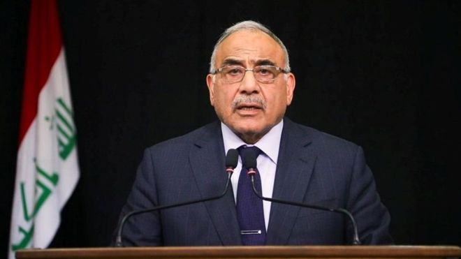 عادل عبد المهدي يدين إطلاق صواريخ على السفارة الأمريكية في بغداد وسط تواصل الاحتجاجات
