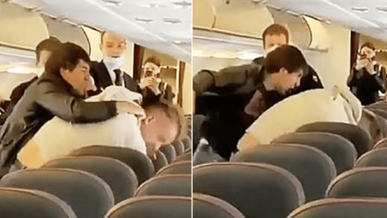 شجار عنيف على متن طائرة بسبب خرق قواعد التباعد الإجتماعي