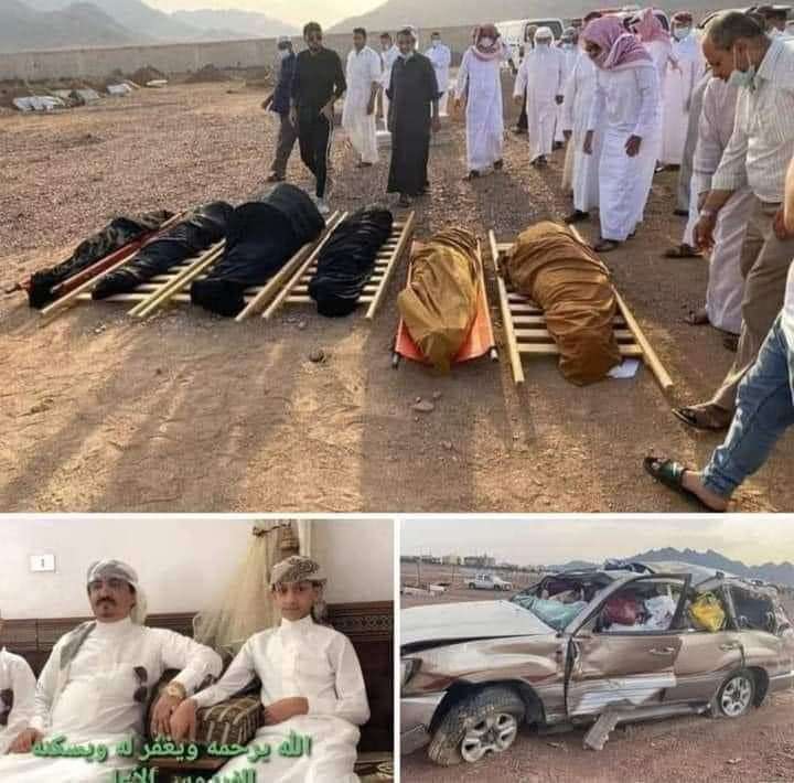 حادث مروري مروع في المملكة السعودية  يؤدي الى وفاة عائلة يمنية ..!
